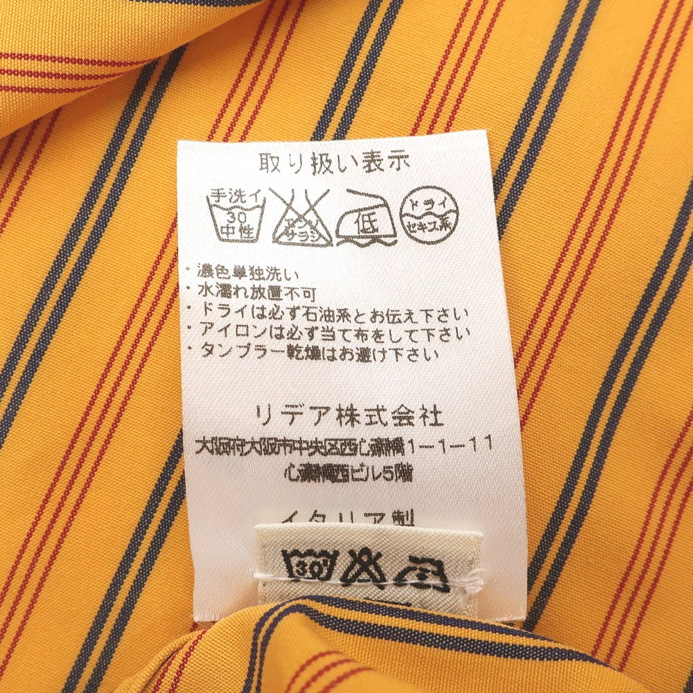 【中古】サルヴァトーレピッコロ Salvatore Piccolo コットン ストライプ ショートカラー カジュアルシャツ イエローxネイビー【サイズ41】【 状態ランクB 】【 メンズ 】