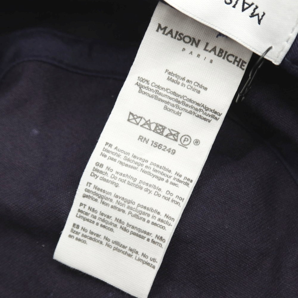 【中古】メゾンラビッシュ Maison Labiche ツイルコットン バケットハット 帽子 ネイビー【 状態ランクB 】【 メンズ 】