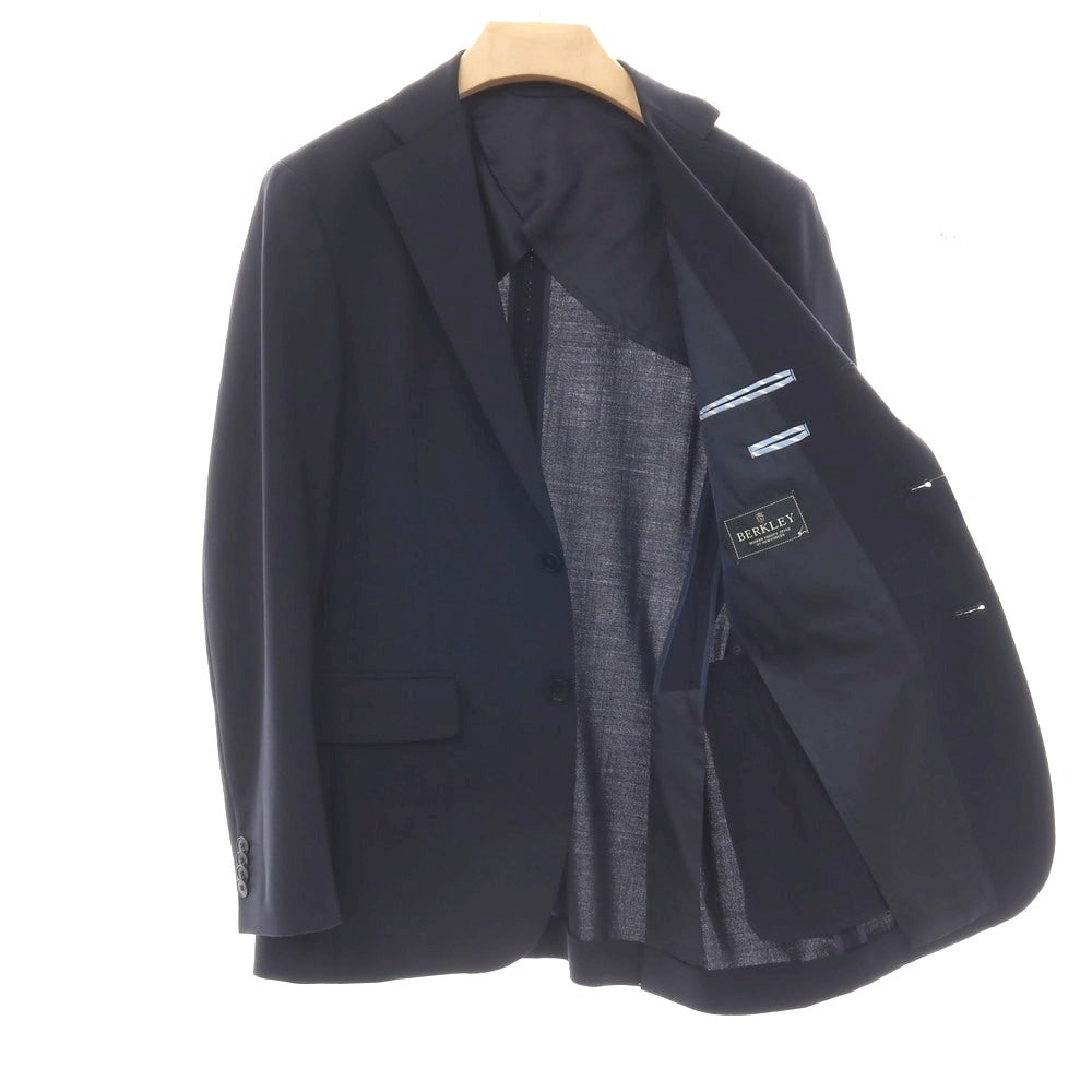 【中古】ニューヨーカー NEWYORKER BERKLEY ストレッチ ウール 3つボタンスーツ ネイビー【サイズ上46/下78】【 状態ランクB 】【 メンズ 】