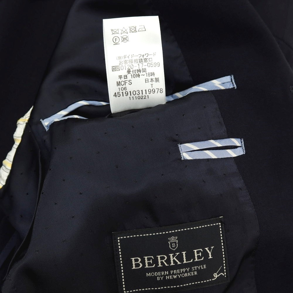 【中古】ニューヨーカー NEWYORKER BERKLEY ストレッチ ウール 3つボタンスーツ ネイビー【サイズ上46/下78】【 状態ランクB 】【 メンズ 】