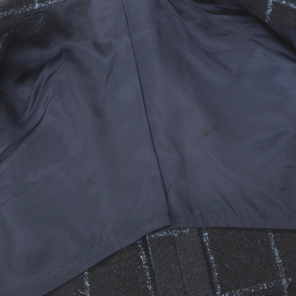 【中古】サルトリア リング Sartoria Ring ウールナイロンシルク ウィンドウペーンチェック 3B テーラードジャケット ネイビーxライトブルー【サイズ44】【 状態ランクC 】【 メンズ 】
