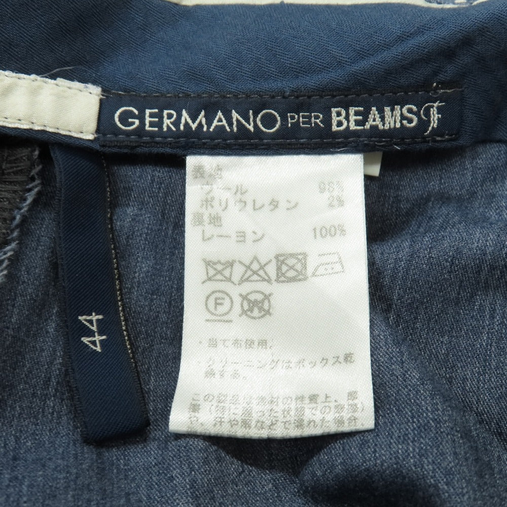 【中古】ジェルマーノ GERMANO BEAMS F別注 ウールポリウレタン ドレススラックスパンツ チャコールグレー【サイズ44】【 状態ランクC 】【 メンズ 】