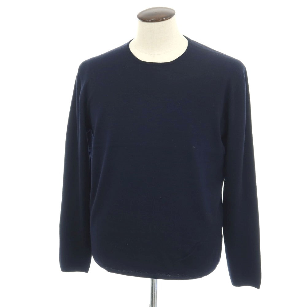 【中古】クルチアーニ CRUCIANI ウール クルーネック プルオーバーニット ネイビー【サイズ52】【 状態ランクB 】【 メンズ 】