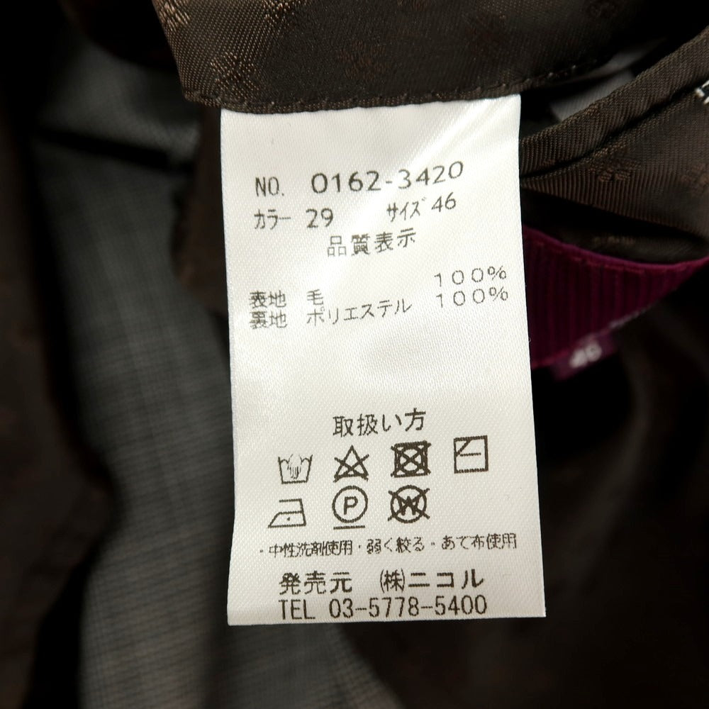 【中古】【未使用】ムッシュニコル monsieur NICOLE REDA ACTIVE ウール 2B テーラードジャケット グレー【サイズ46】【 状態ランクS 】【 メンズ 】
