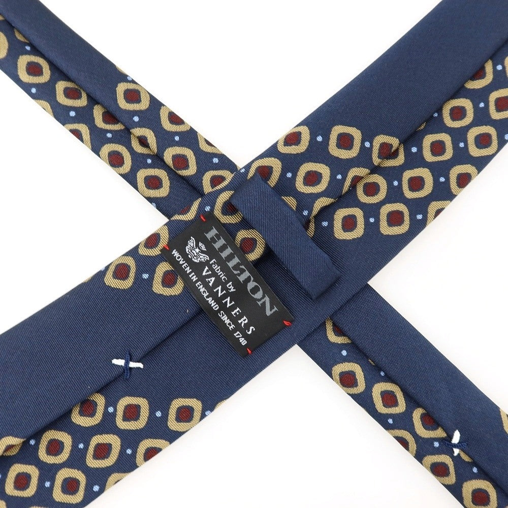 【中古】ヒルトン HILTON シルク ネクタイ ネイビー【 状態ランクA 】【 メンズ 】