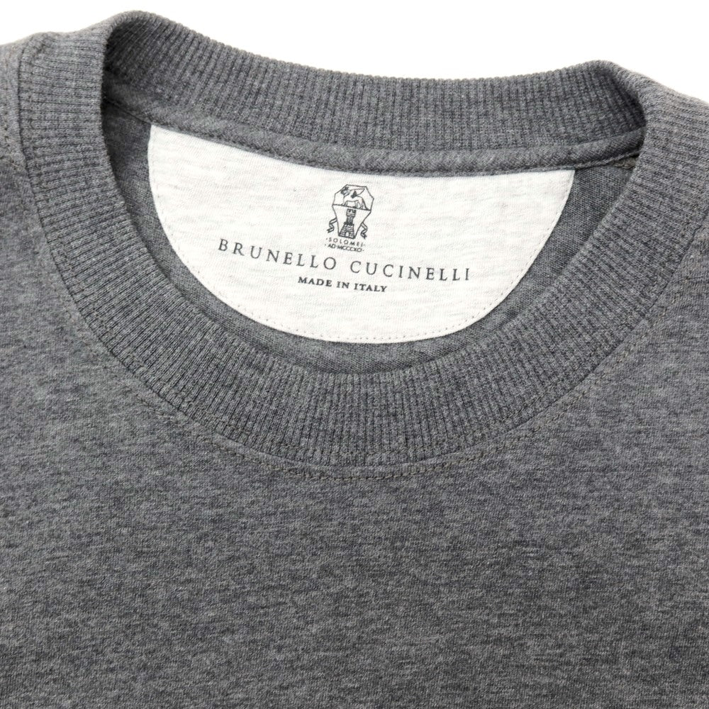【中古】ブルネロクチネリ Brunello Cucinelli コットン クルーネック 長袖Tシャツ グレー【サイズS】【 状態ランクA 】【 メンズ 】