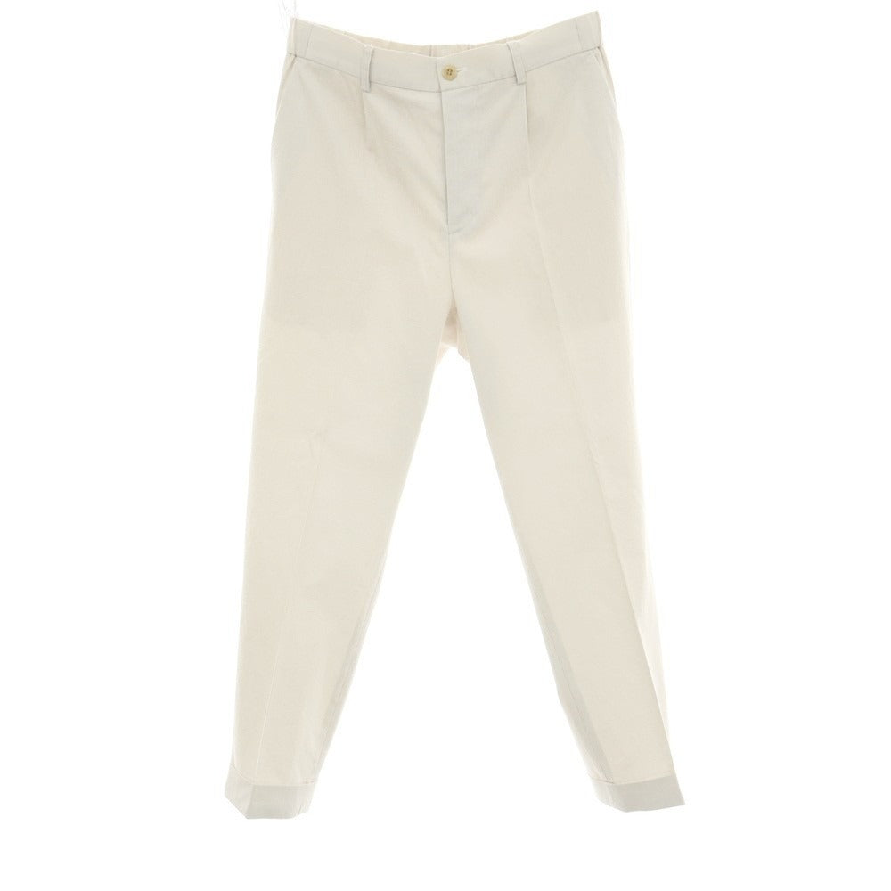 【SALE30%OFF/返品不可】【中古】エストネーション ESTNATION ストレッチ コットン系 ストライプ イージースラックスパンツ ホワイトxグレージュ【 サイズ48 】【 状態ランクB 】【 メンズ 】