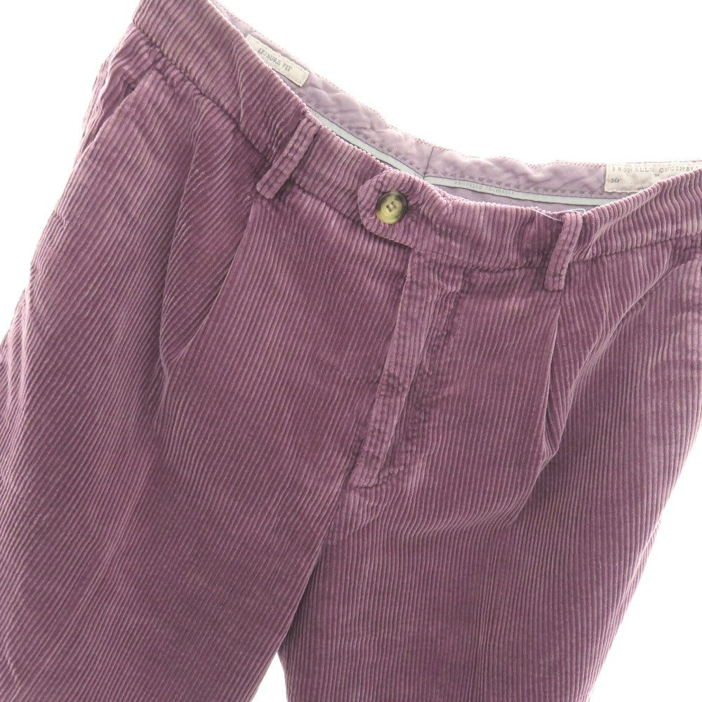 【中古】ブルネロクチネリ Brunello Cucinelli コットン 太畝 コーデュロイパンツ パープル系【サイズ50】【 状態ランクB 】【 メンズ 】