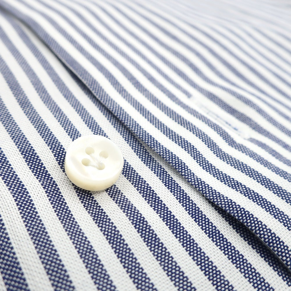 【SALE30%OFF/返品不可】【中古】バルバ BARBA コットン ストライプ ワイドカラー ドレスシャツ ネイビーxホワイト【 サイズ40 】【 状態ランクA 】【 メンズ 】