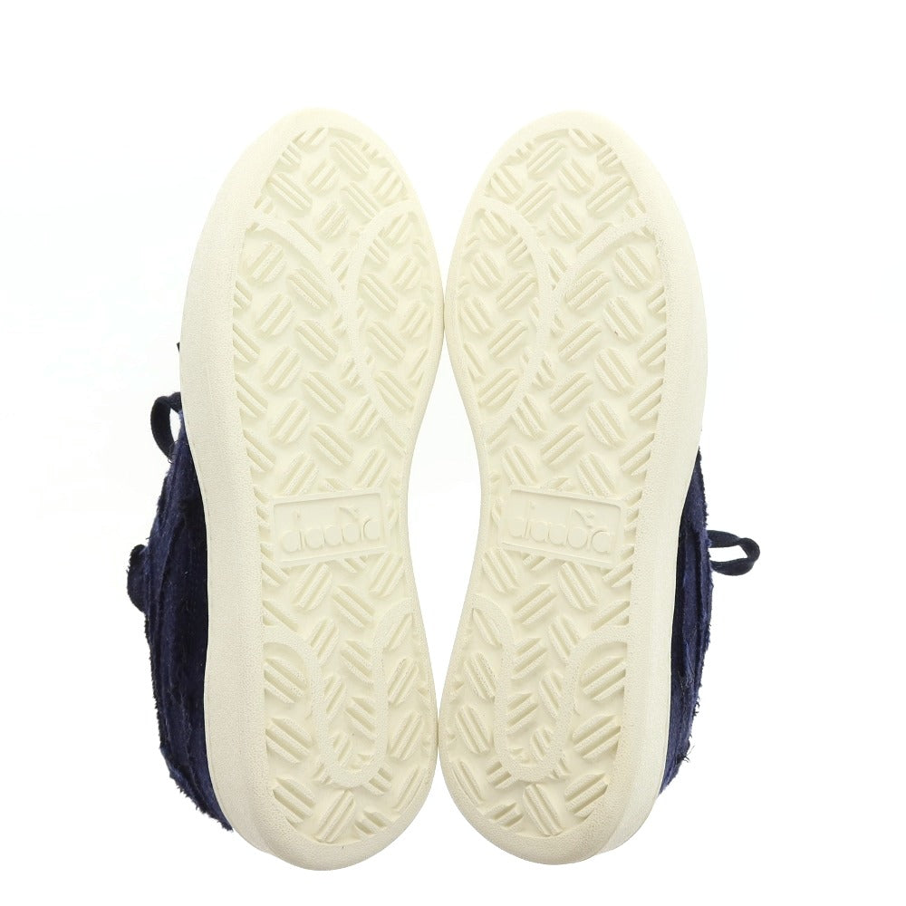 【中古】【未使用】ディアドラ Diadora MI Basket Row Cut ITA Valdilana ウールフランネル スニーカー ネイビー【サイズ26】【 状態ランクS 】【 メンズ 】