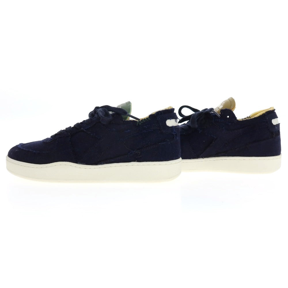 【中古】【未使用】ディアドラ Diadora MI Basket Row Cut ITA Valdilana ウールフランネル スニーカー ネイビー【サイズ26】【 状態ランクS 】【 メンズ 】
