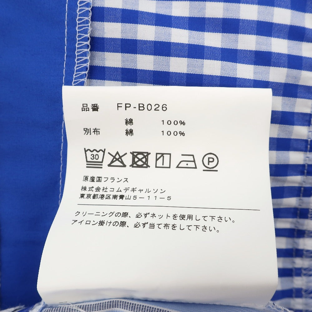 【中古】【未使用】コムデギャルソンシャツ COMME des GARCONS SHIRT 2025年秋冬 ストライプ チェック パッチワーク カジュアルシャツ ブルー系【サイズXS】【 状態ランクS 】【 メンズ 】
