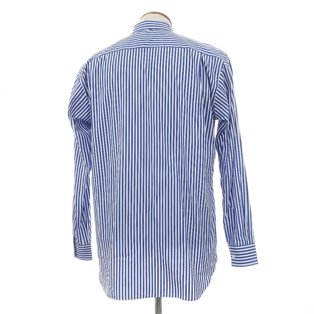 【中古】【未使用】コムデギャルソンシャツ COMME des GARCONS SHIRT 2025年秋冬 ストライプ チェック パッチワーク カジュアルシャツ ブルーxホワイト【サイズM】【 状態ランクS 】【 メンズ 】