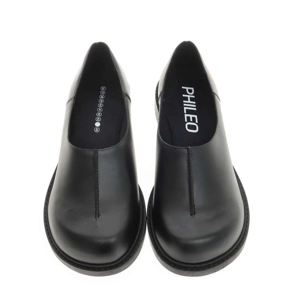 【中古】【未使用】フィレオ Phileo CLOG STRATE PHI07SH002 レザー スリッポン ブラック【サイズ44】【 状態ランクS 】【 メンズ 】