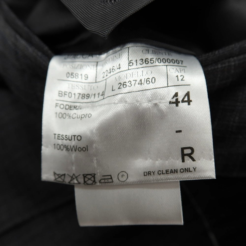 【新品】カナーリ CANALI ウール チェック 3B 3つボタンスーツ グレーxダークブラウン【サイズ44】【 状態ランクN 】【 メンズ 】