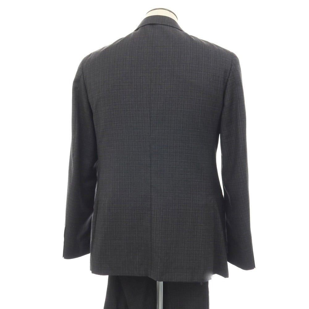 【新品アウトレット】カナーリ CANALI ウール チェック 3B 3つボタンスーツ グレーxダークブラウン【サイズ52】【 状態ランクN- 】【 メンズ 】