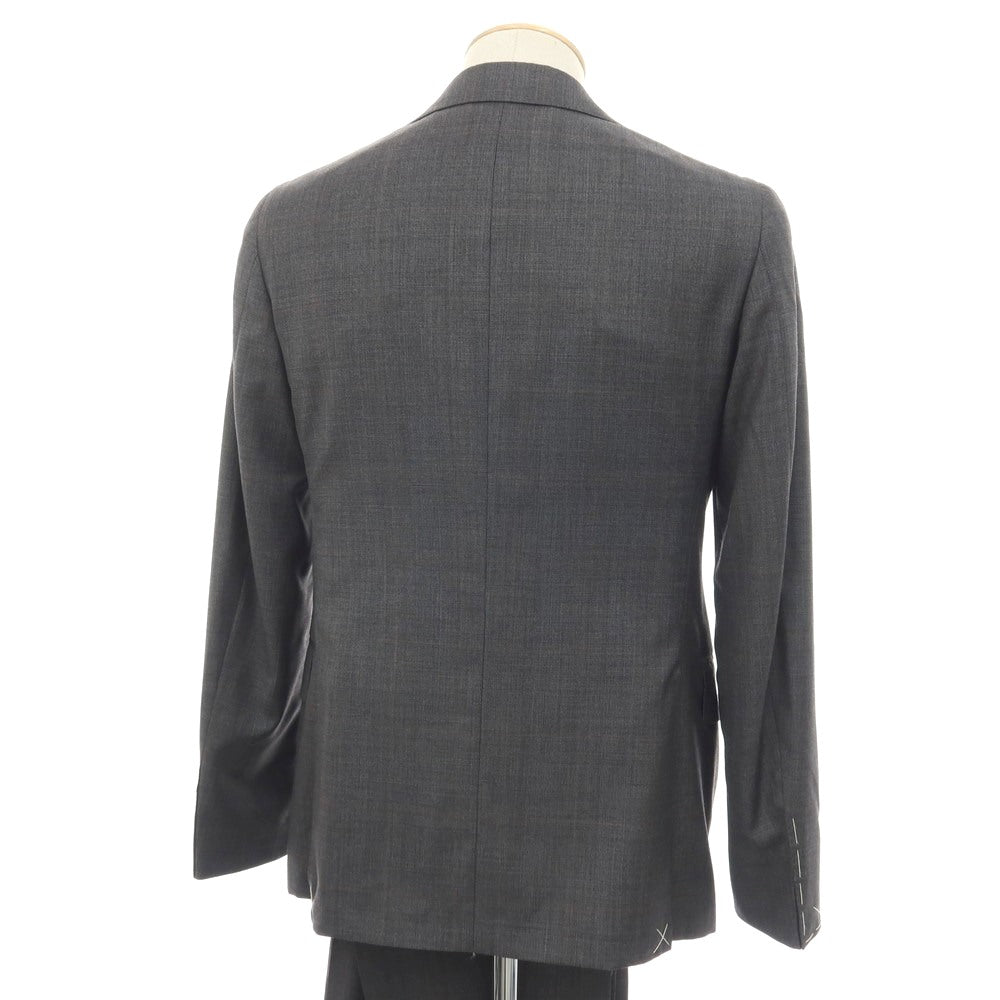 【新品】カナーリ CANALI ウール チェック 3B 3つボタンスーツ グレーxブラウン【サイズ44】【 状態ランクN 】【 メンズ 】