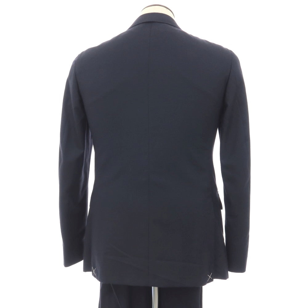 【新品】カナーリ CANALI CAre ウール チェック 3つボタンスーツ ネイビー【サイズ50】【 状態ランクN 】【 メンズ 】