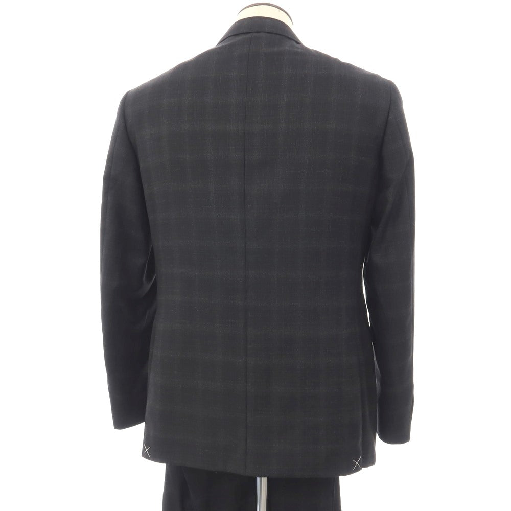 【新品】カナーリ CANALI ウール チェック 2つボタンスーツ グレーブラック【サイズ52】【 状態ランクN 】【 メンズ 】
