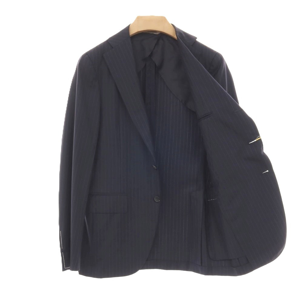 【新品】カナーリ CANALI ウール ピンストライプ 3つボタンスーツ ネイビーxブルー【サイズ44】【 状態ランクN 】【 メンズ 】