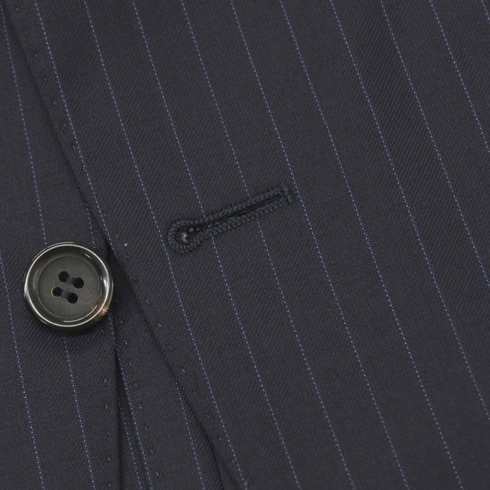【新品】カナーリ CANALI ウール ピンストライプ 3つボタンスーツ ネイビーxブルー【サイズ44】【 状態ランクN 】【 メンズ 】
