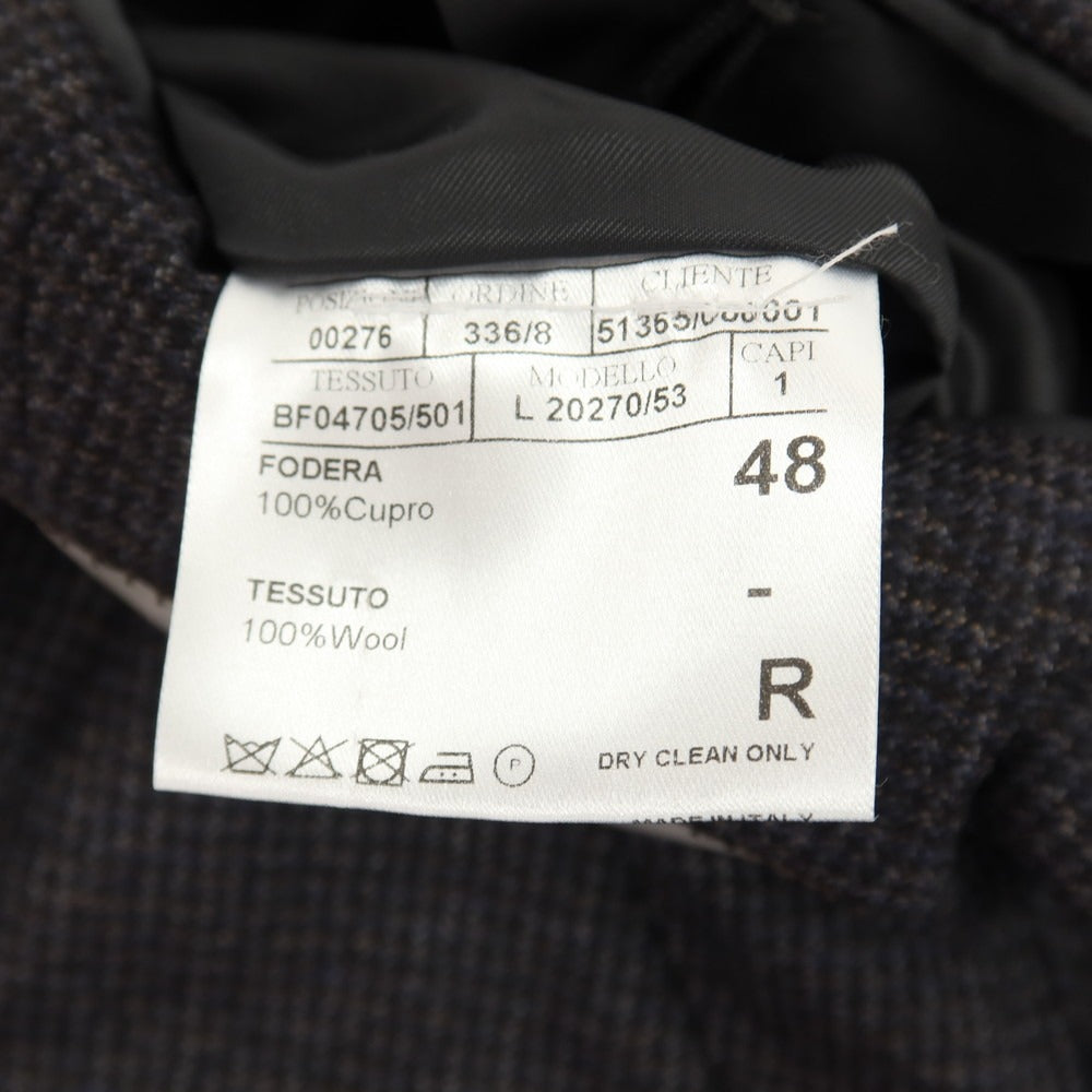 【新品】カナーリ CANALI ウール チェック 2つボタンスーツ グレー【サイズ48】【 状態ランクN 】【 メンズ 】