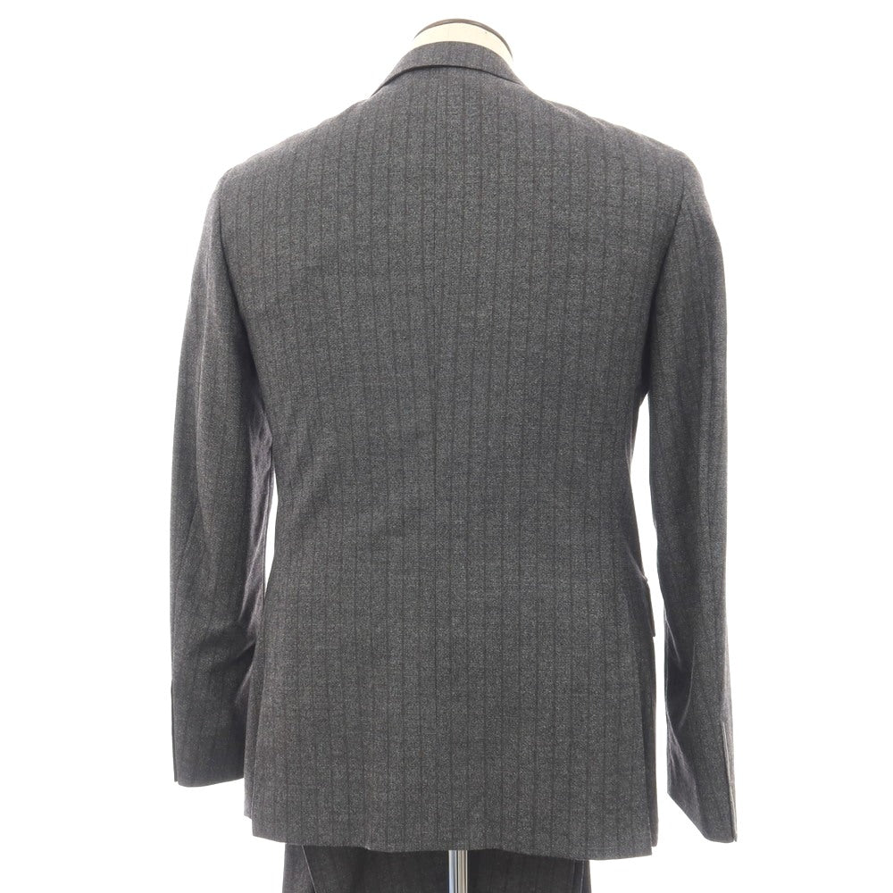 【新品】カナーリ CANALI ウール ストライプ 3つボタンスーツ グレーxブラウン【サイズ50】【 状態ランクN 】【 メンズ 】