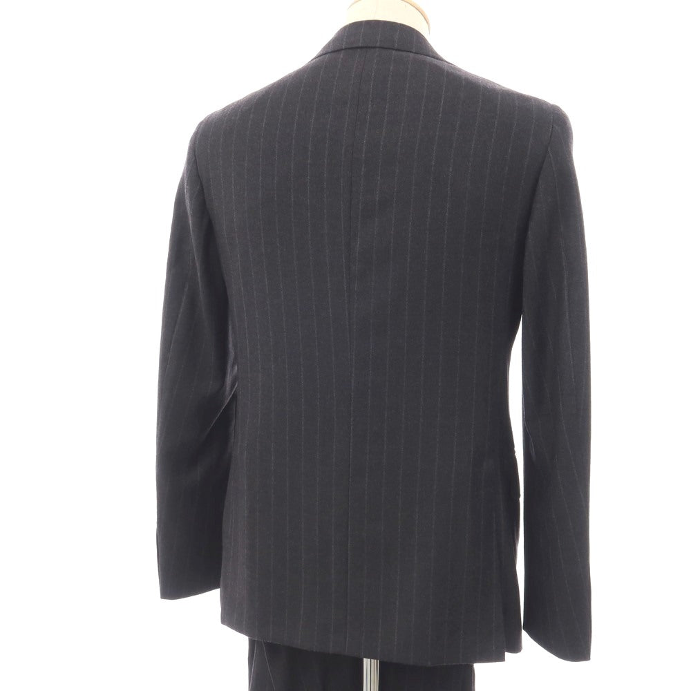 【新品】カナーリ CANALI ウールポリウレタン ストライプ 3つボタンスーツ グレーxライトグレー【サイズ44】【 状態ランクN 】【 メンズ 】