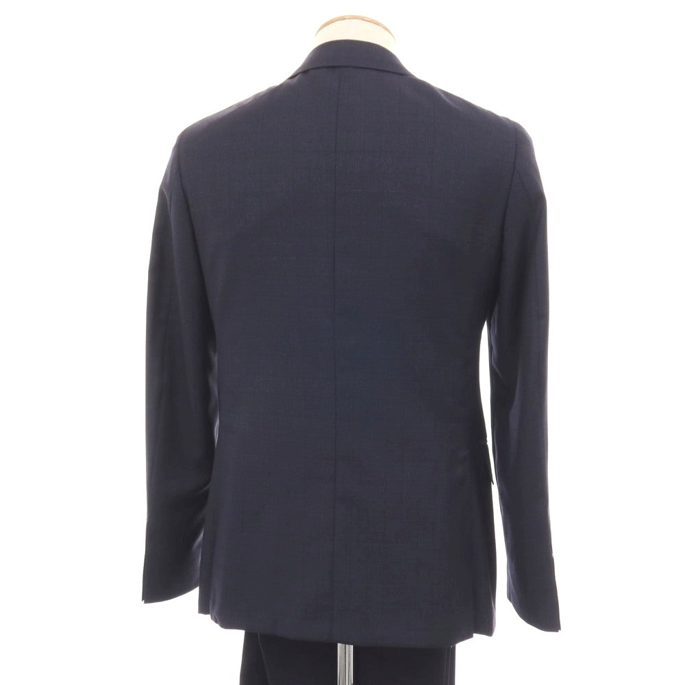 【新品】カナーリ CANALI ウール チェック 3つボタンスーツ ネイビー【サイズ44】【 状態ランクN 】【 メンズ 】