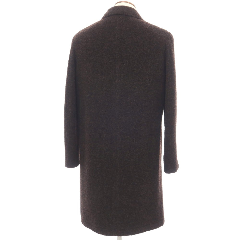 【新品】カナーリ CANALI ベビーアルパカナイロン チェスターフィールドコート ダークブラウンxブラック【サイズ46】【 状態ランクN 】【 メンズ 】