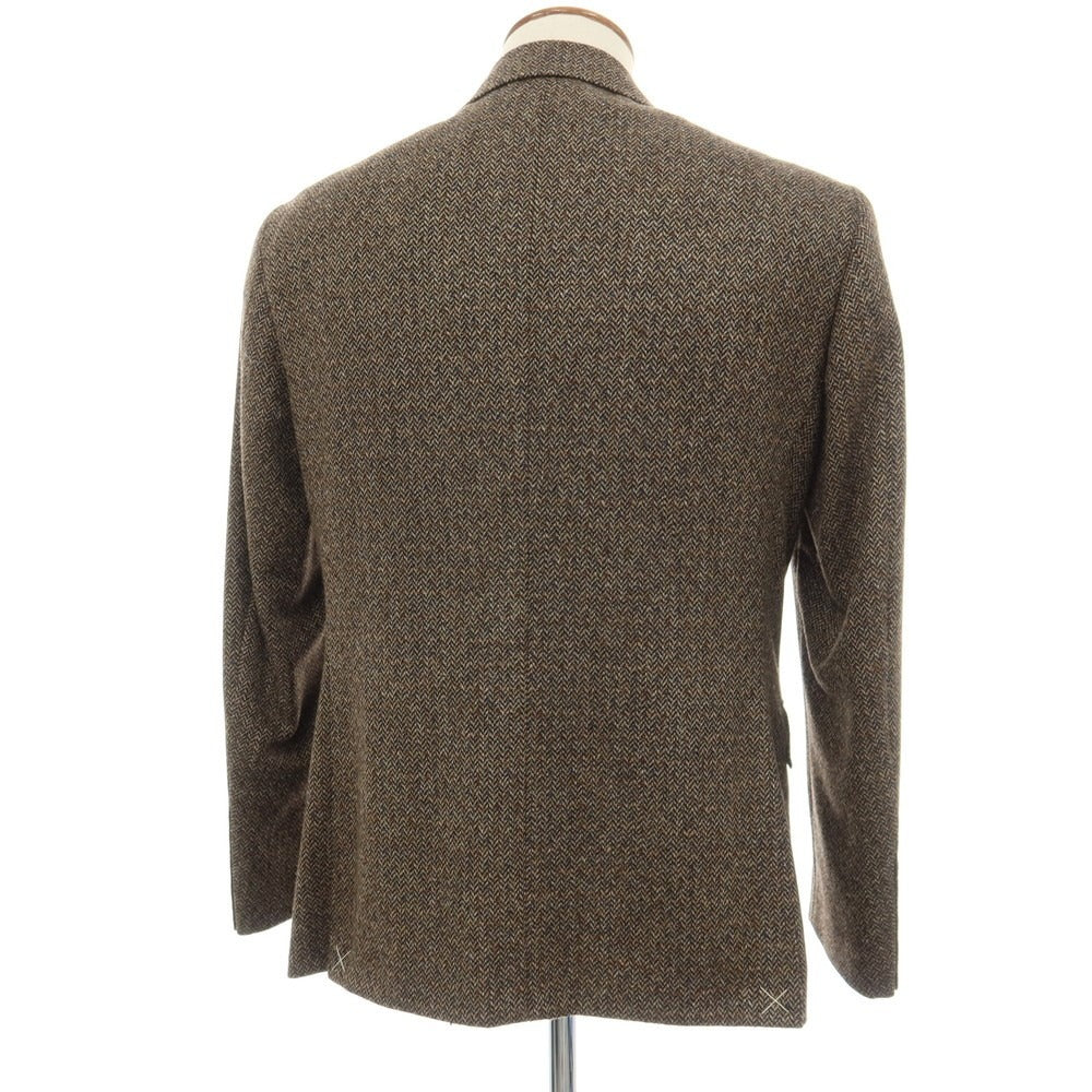 【新品】カナーリ CANALI ウールカシミヤ ヘリンボーン 2B テーラードジャケット ブラウン【サイズ48】【 状態ランクN 】【 メンズ 】