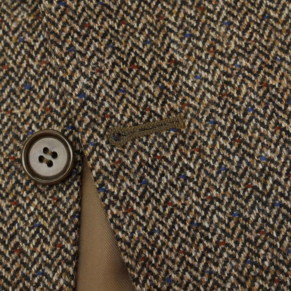 【新品】カナーリ CANALI ウールカシミヤ ヘリンボーン 2B テーラードジャケット ブラウン【サイズ48】【 状態ランクN 】【 メンズ 】