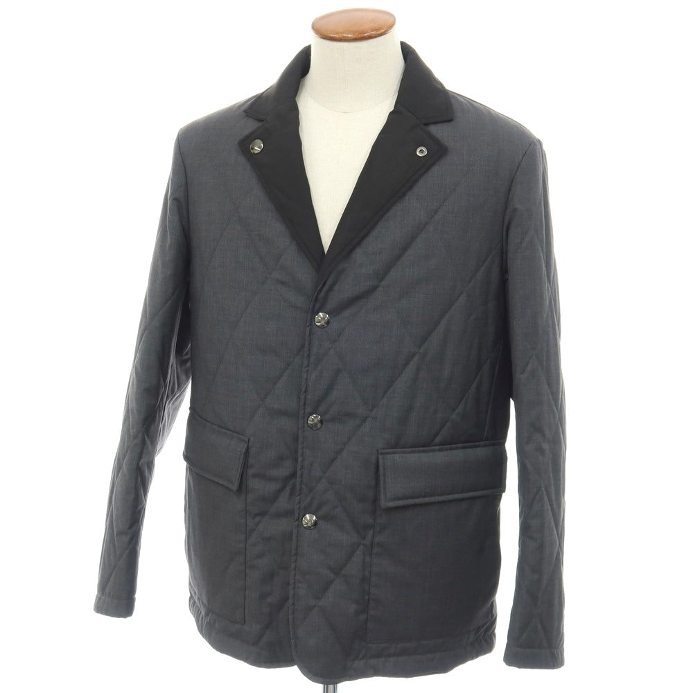【新品】カナーリ CANALI リバーシブル ウール&ポリエステル 中綿入り カジュアルジャケット グレーxブラック【サイズ48】【 状態ランクN 】【 メンズ 】