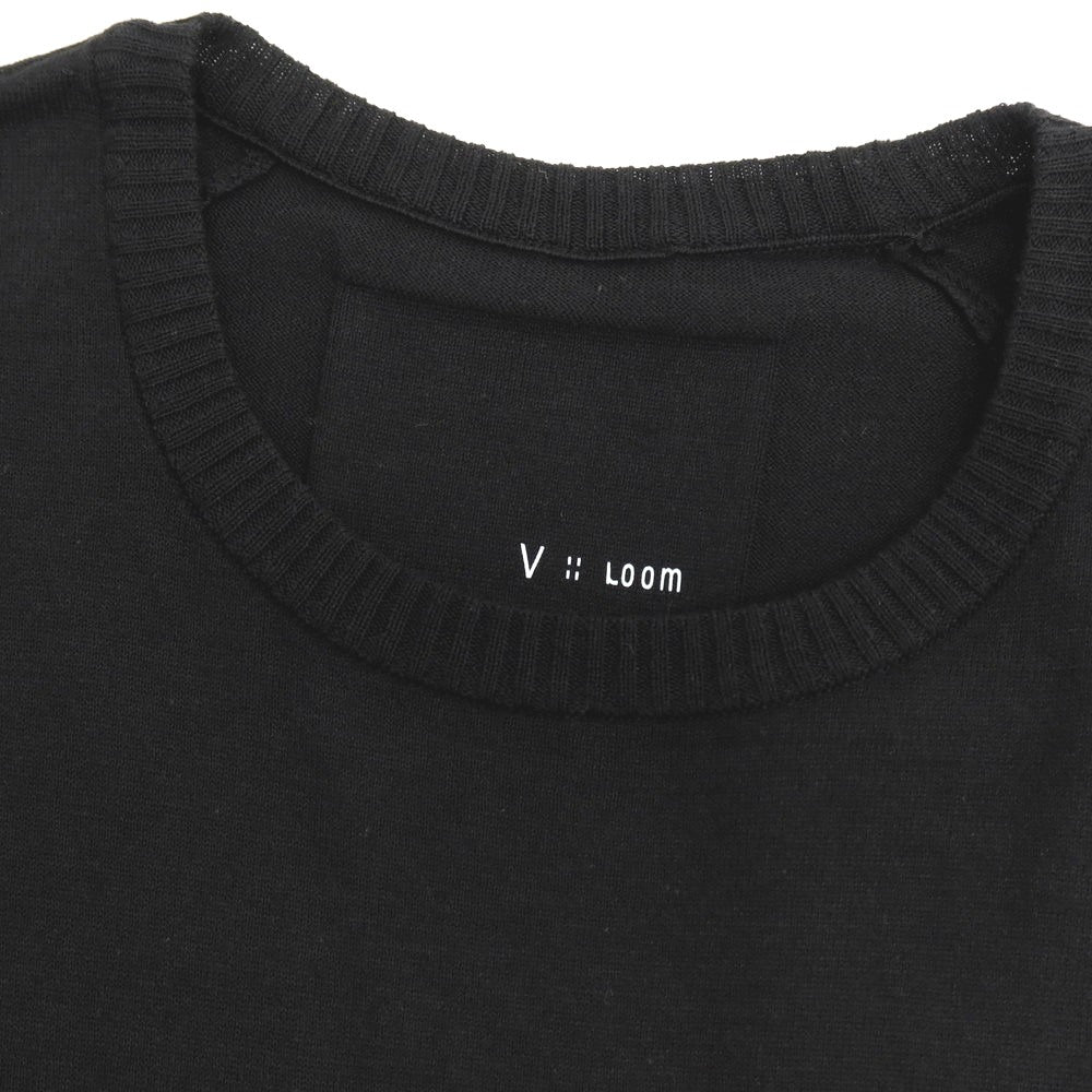 【新品】ヴィルーム V::loom ハイゲージ コットン系 クルーネック 半袖 プルオーバーニット ブラック【サイズ表記なし(L位)】【 状態ランクN 】【 メンズ 】