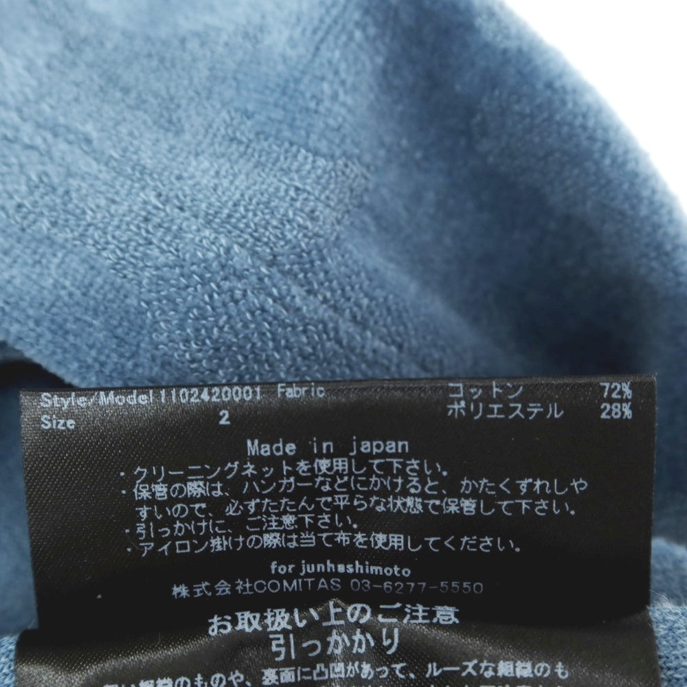 【中古】ジュンハシモト junhashimoto コットンポリエステル パイル カモフラ クルーネック 半袖Tシャツ ブルー【サイズ2】【 状態ランクC 】【 メンズ 】