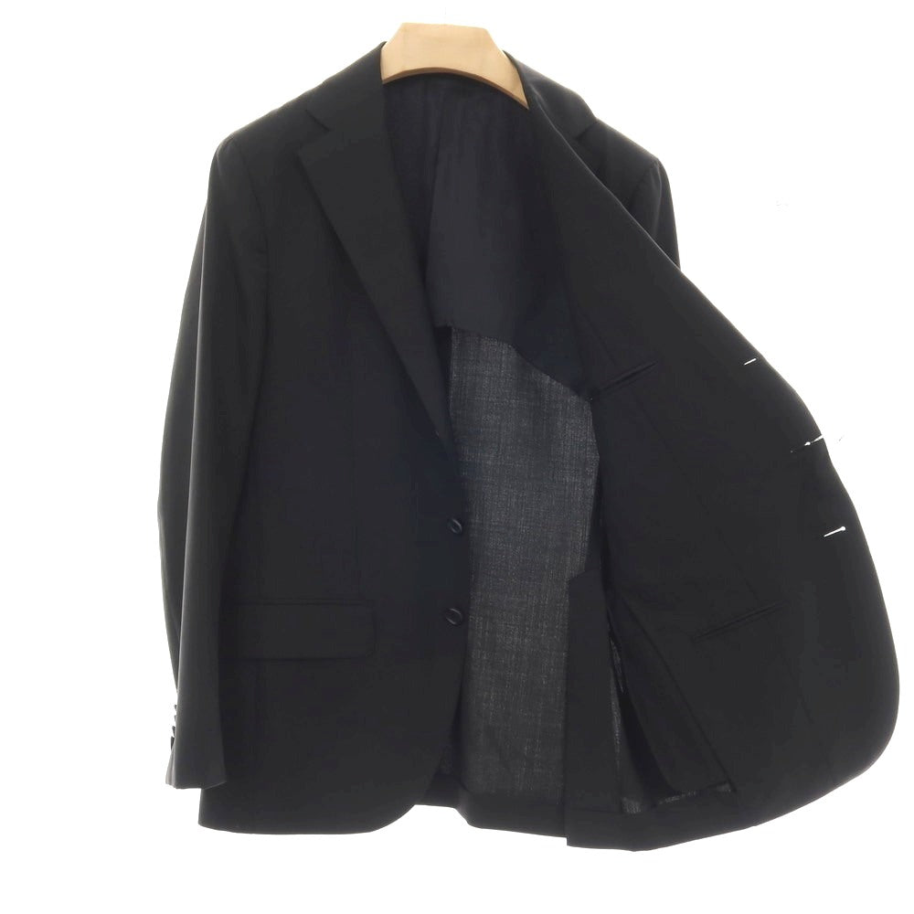 【中古】カルーゾ CARUSO ウールモヘヤ 3つボタンスーツ ブラック【サイズ48】【 状態ランクC 】【 メンズ 】