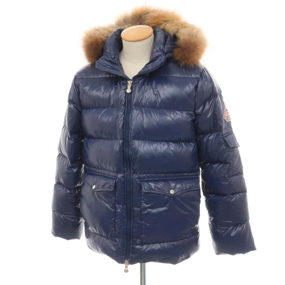 【中古】ピレネックス Pyrenex ポリエステル スタンドカラー ダウンジャケット ネイビー【サイズXS】【 状態ランクB 】【 メンズ 】