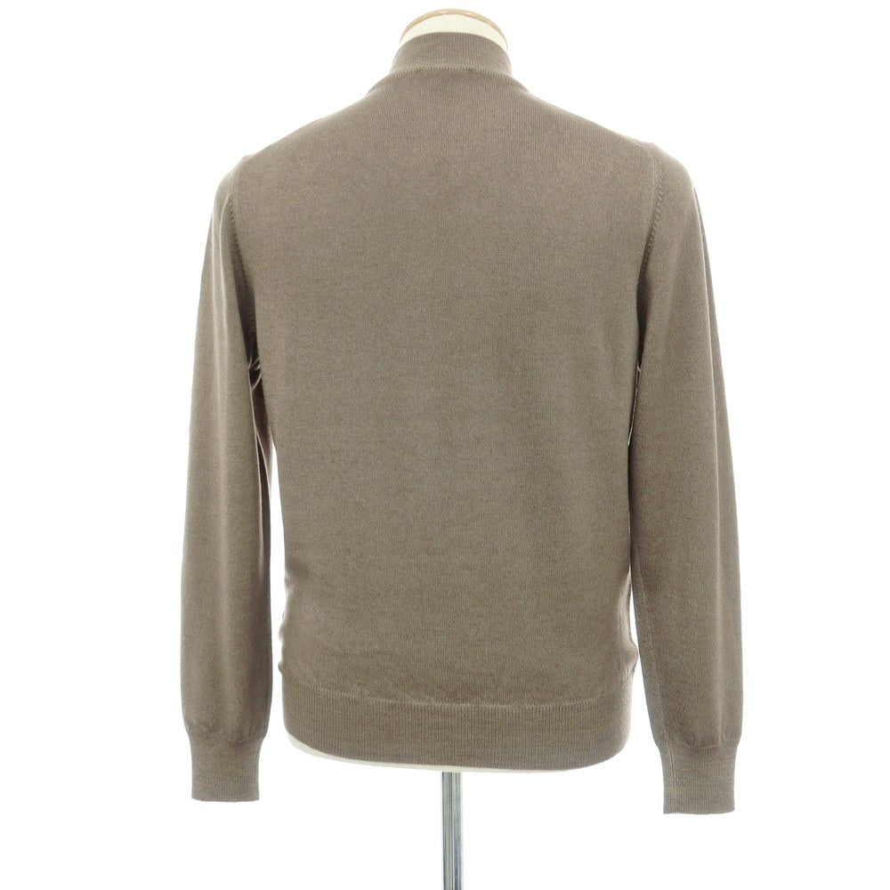 【中古】グランサッソ GRAN SASSO ウール モックネック プルオーバーニット グレージュ【サイズ44】【 状態ランクA 】【 メンズ 】