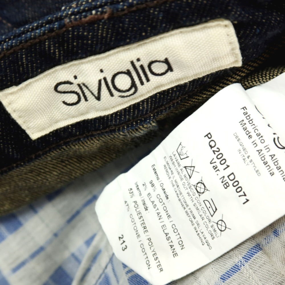 【中古】シビリア SIVIGLIA ストレッチ コットン デニムパンツ ジーンズ ネイビー【サイズ29】【 状態ランクB 】【 メンズ 】