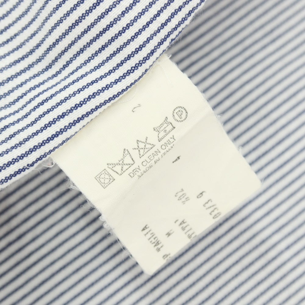 【中古】ラルディーニ LARDINI コットン ストライプ 3B カジュアルジャケット ホワイトxネイビー【サイズM】【 状態ランクB 】【 メンズ 】