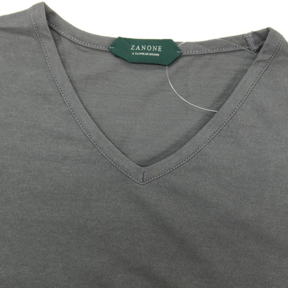 【中古】ザノーネ ZANONE アイスコットン Vネック 半袖Tシャツ グレー【サイズ48】【 状態ランクA 】【 メンズ 】