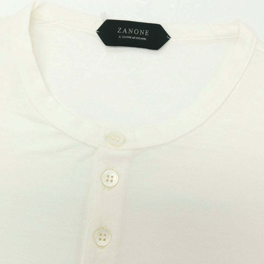 【中古】【未使用】ザノーネ ZANONE アイスコットン ヘンリーネック 半袖Tシャツ ホワイト【サイズ48】【 状態ランクS 】【 メンズ 】