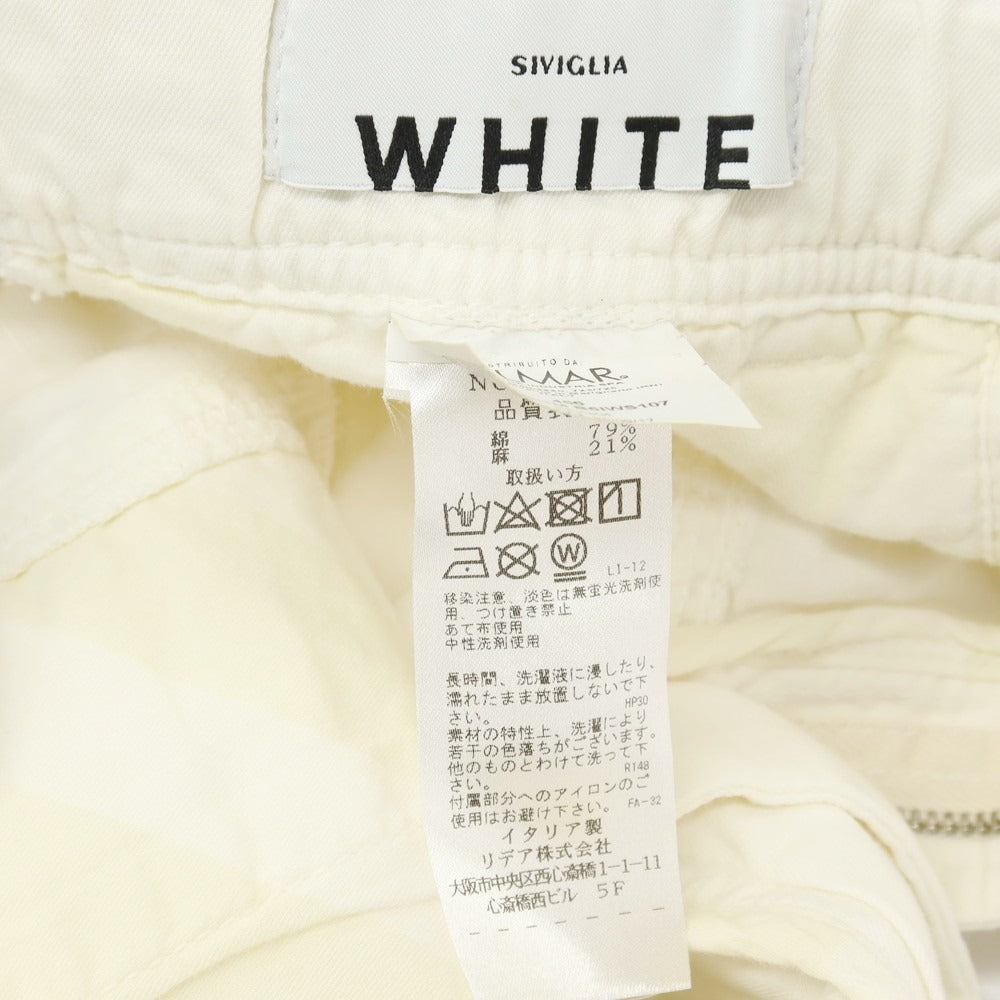 【中古】シビリア SIVIGLIA WHITE コットンリネン イージーパンツ ホワイト【サイズ31】【 状態ランクB 】【 メンズ 】