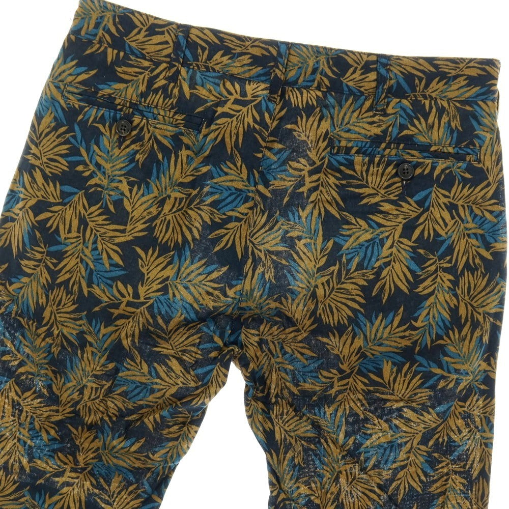 【中古】【未使用】フレンチトロッターズ FrenchTrotters コットンリネン リーフ プリント ショートパンツ ネイビーxブラウン【サイズS】【 状態ランクS 】【 メンズ 】