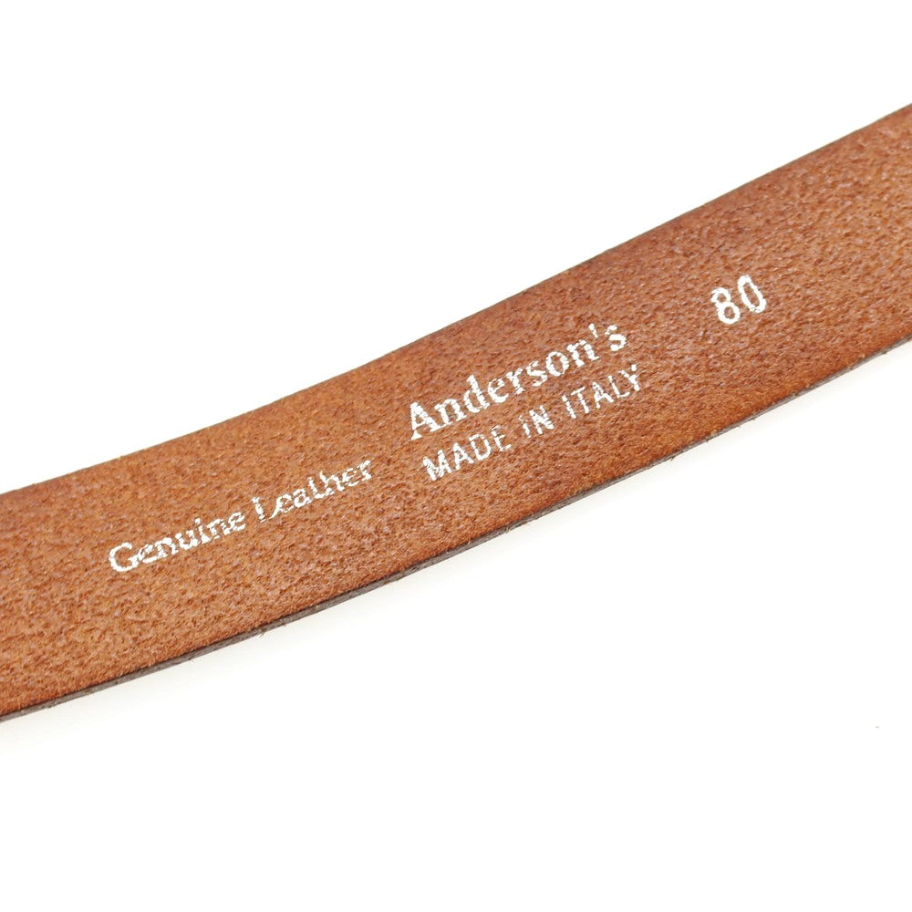【中古】アンダーソンズ Andersons レザー ベルト ライトブラウンxシルバー【サイズ80】【 状態ランクC 】【 メンズ 】