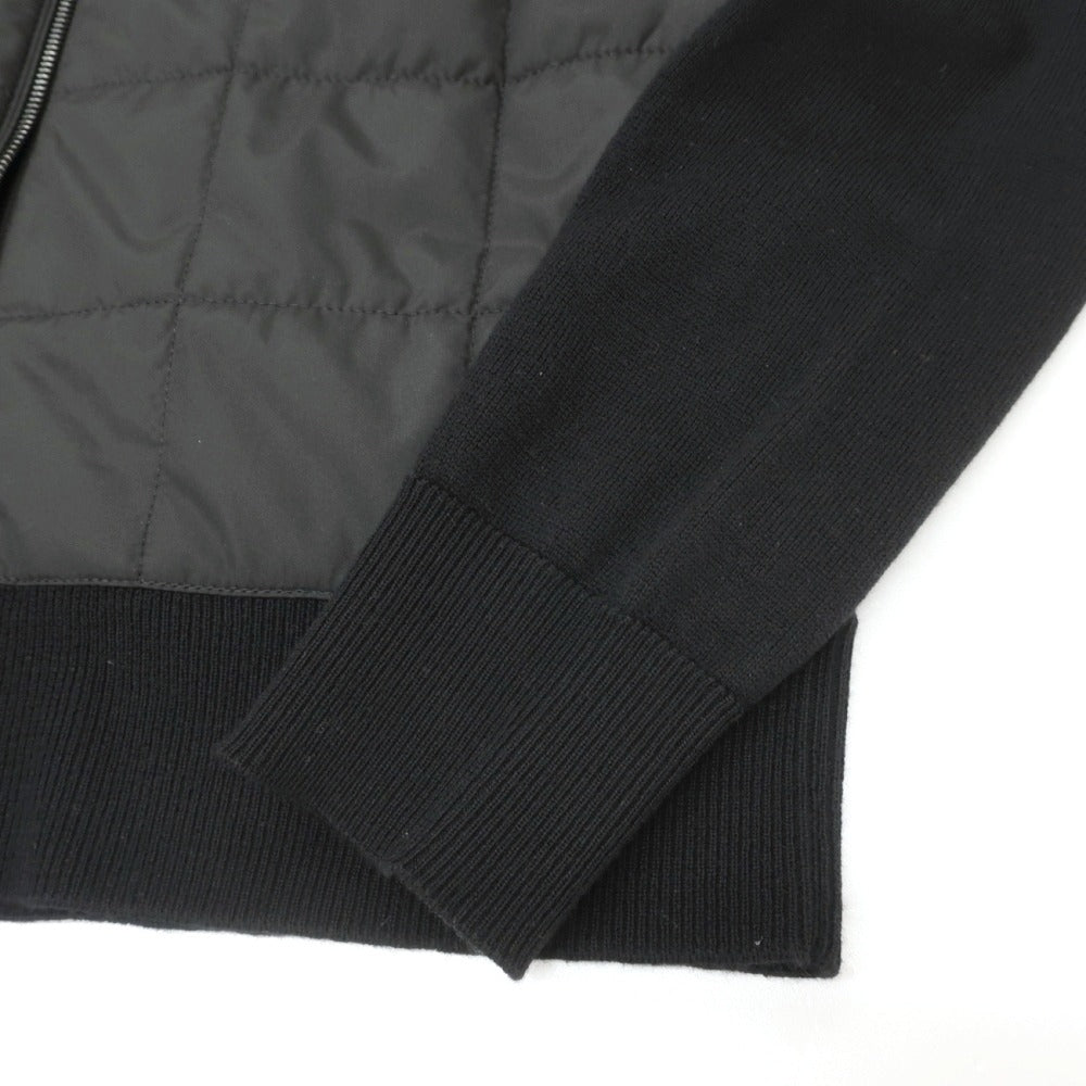【中古】ベルスタッフ BELSTAFF ウール×ポリエステル 切替 スタンドカラー ニットブルゾン ブラック【サイズS】【 状態ランクB 】【 メンズ 】
