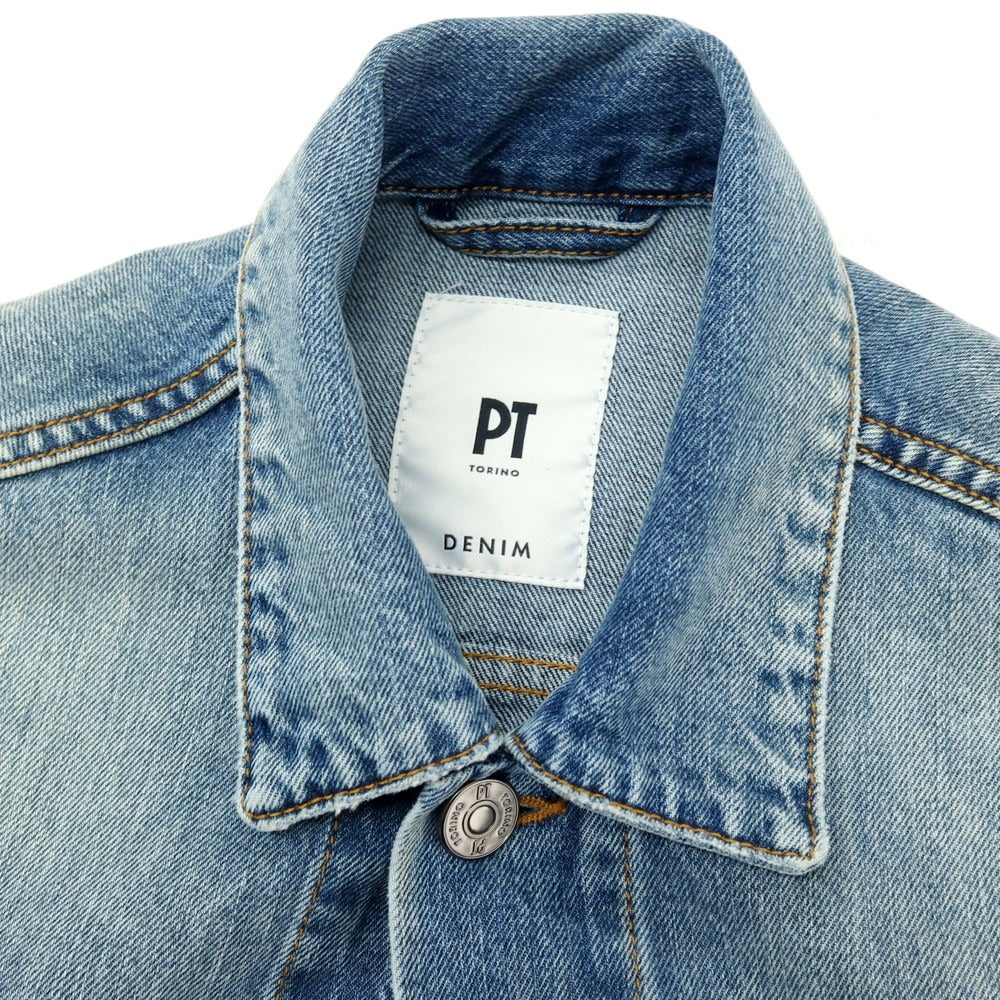 【中古】ピーティートリノ デニム PT TORINO DENIM コットン デニムジャケット ブルー【サイズ46】【 状態ランクA 】【 メンズ 】