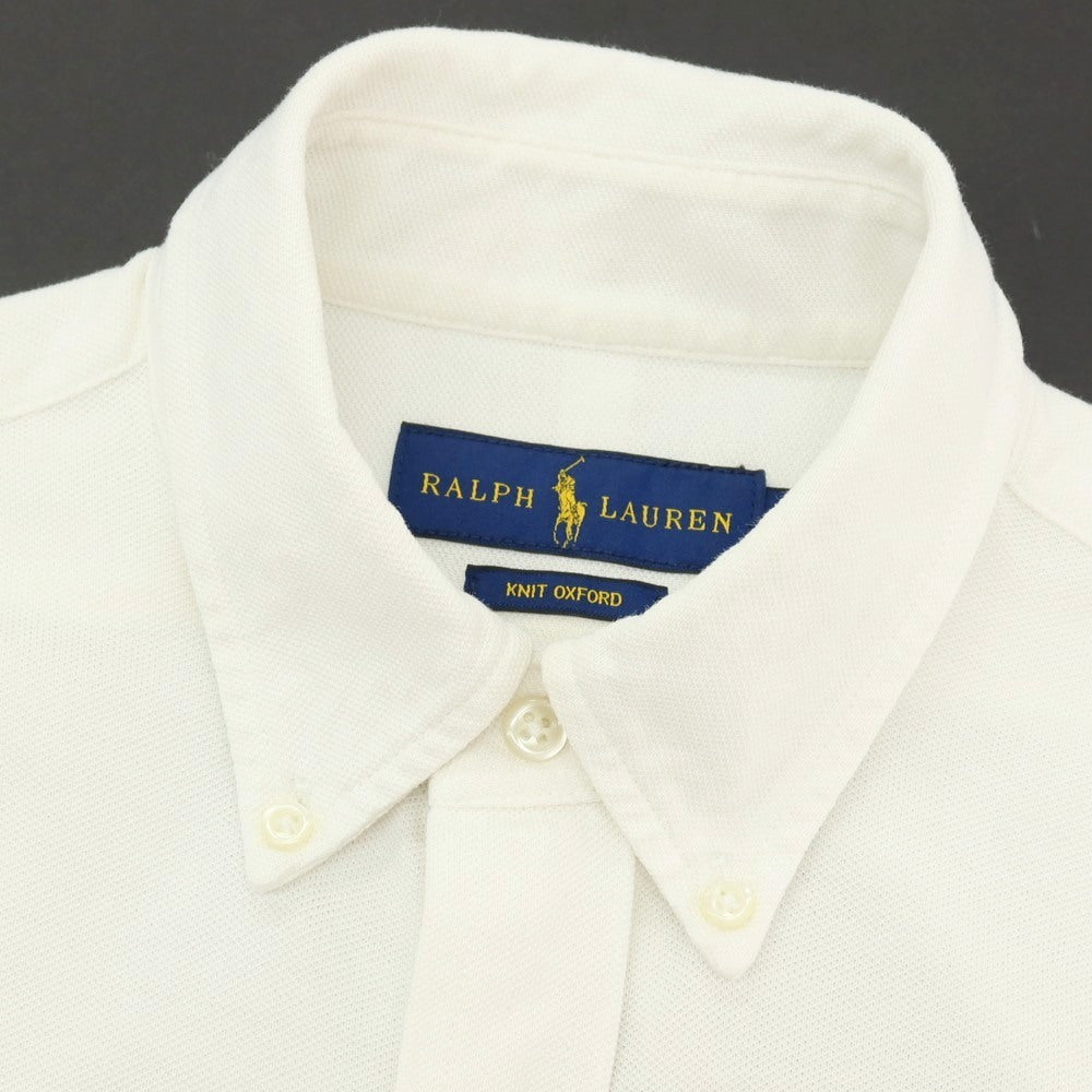 【中古】ポロ ラルフローレン Polo Ralph Lauren KNIT OXFORD コットン ボタンダウン カジュアルシャツ ホワイト【サイズS】【 状態ランクC 】【 メンズ 】