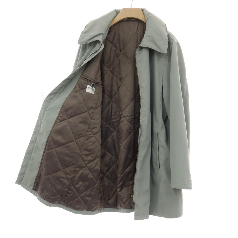 【中古】アルマーニ コレッツォーニ ARMANI COLLEZIONI ナイロンポリエステル 中綿入り ジップアップコート ライトセージグレー系【サイズ52】【 状態ランクC 】【 メンズ 】
