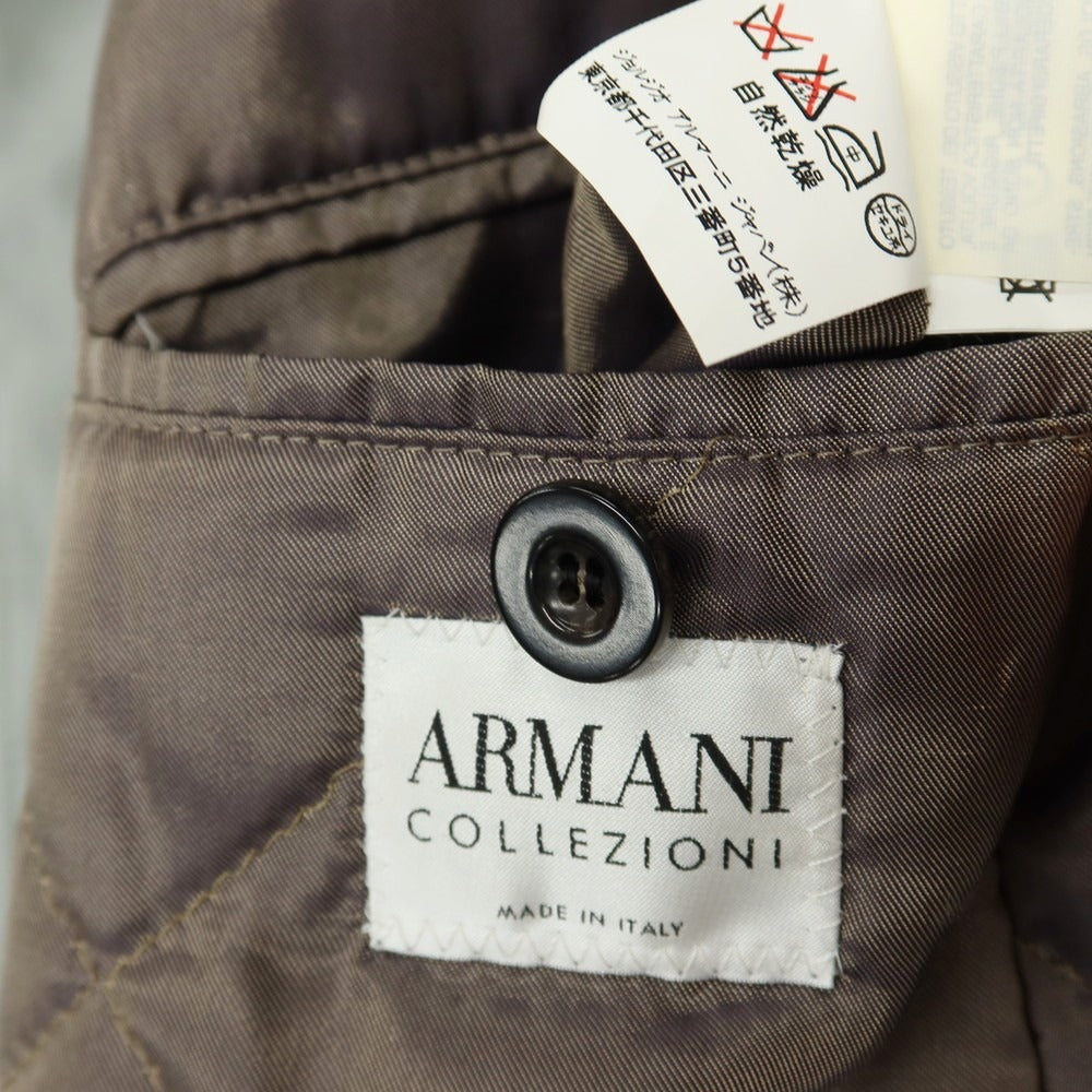 【中古】アルマーニ コレッツォーニ ARMANI COLLEZIONI ナイロンポリエステル 中綿入り ジップアップコート ライトセージグレー系【サイズ52】【 状態ランクC 】【 メンズ 】